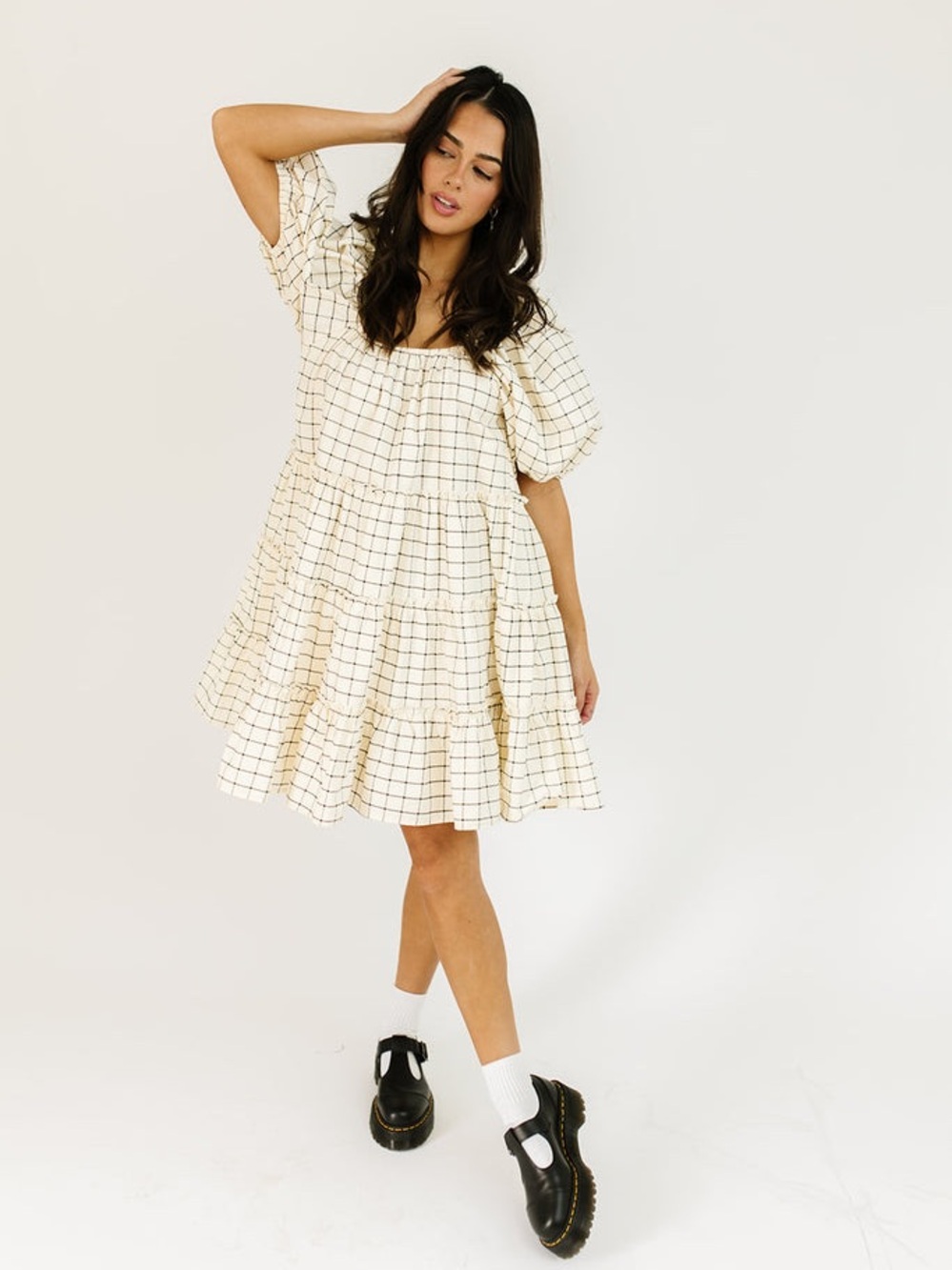 Zoco Short Daymaker Dress in Window Pane Size Medium